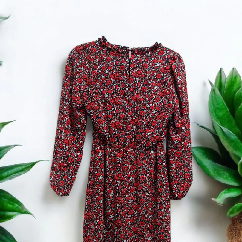 Banana Republic Red and Black Cowl Neck Sundress - Picture 2 of 7